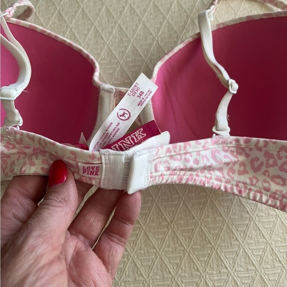 Love Pink Leopard Print T-Shirt Demi Bra EUC 34B - Picture 6 of 12